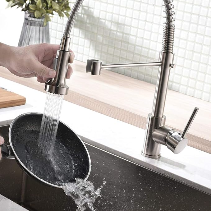 Monocomando Pico Extensible Lavaplatos Acero Inox. Koen