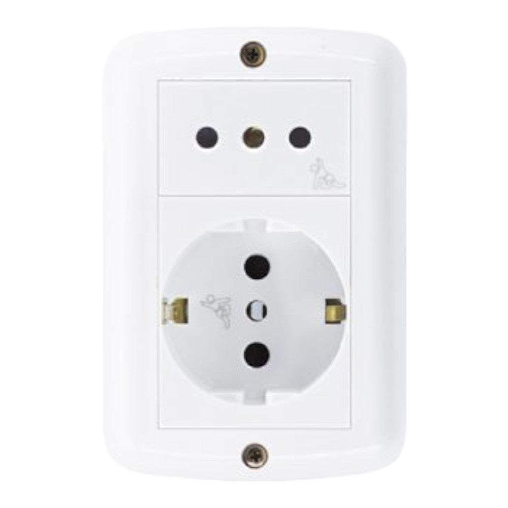 Caja Ext 3 Mód 3Lin+Schuko seg Bco (A) Atenea A154320020PF