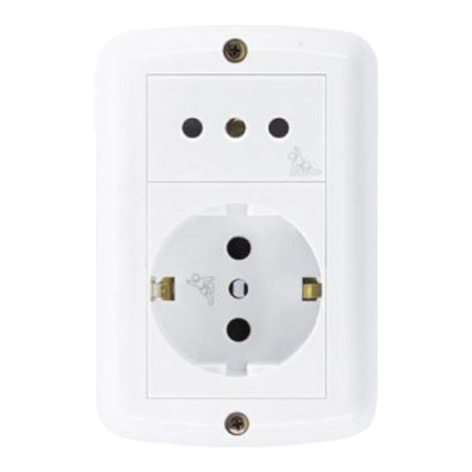 Caja Ext 3 Mód 3Lin+Schuko seg Bco (A) Atenea A154320020PF