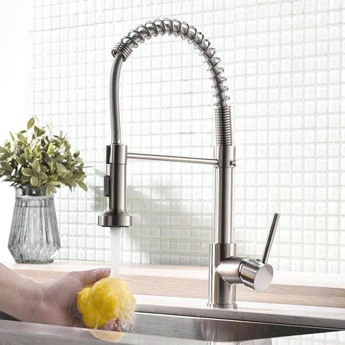 Monocomando Pico Extensible Lavaplatos Acero Inox. Koen