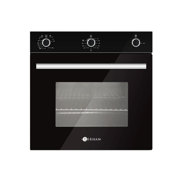 Horno de Empotrar a Gas Vidrio Templado Negro
