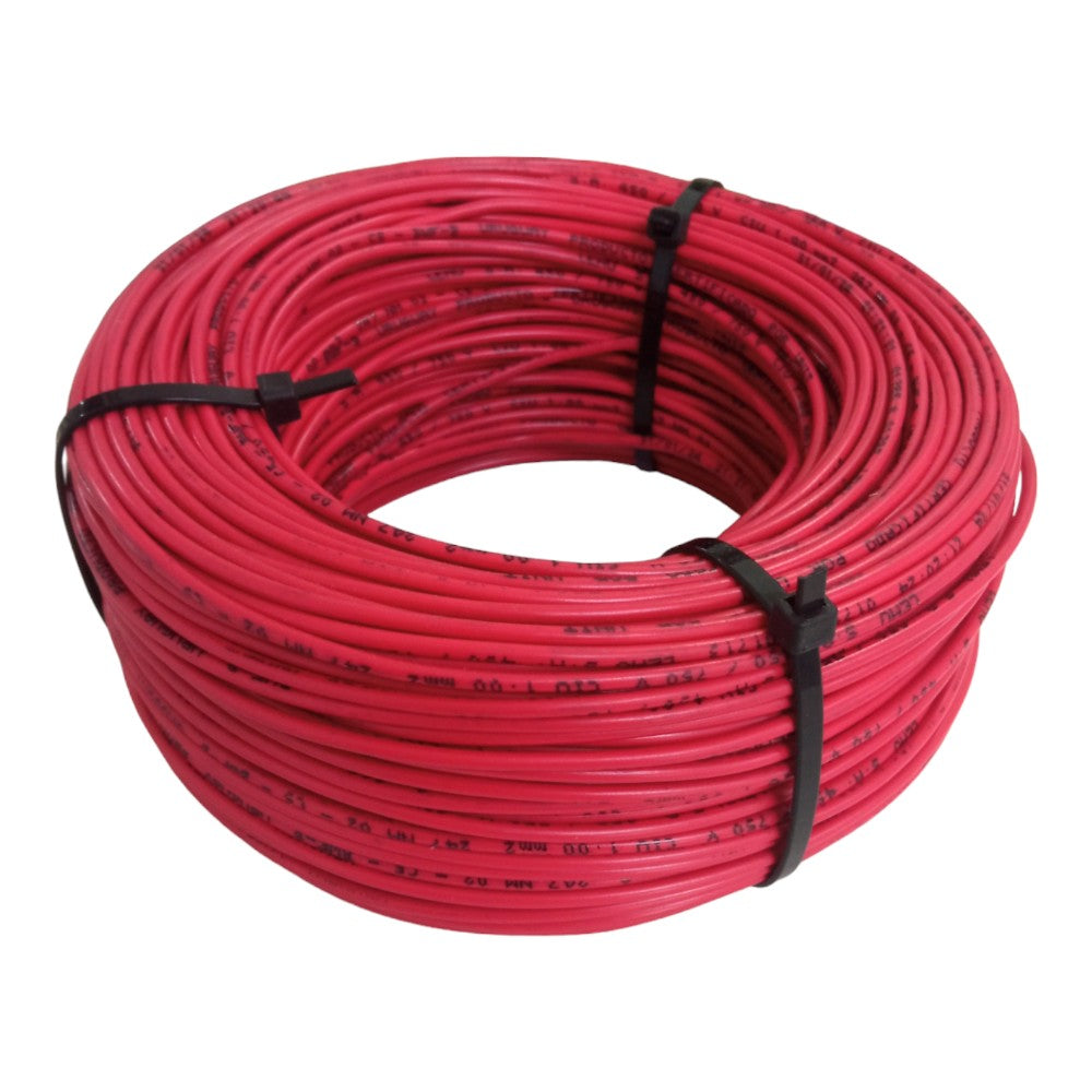 Cable Multifilar 1mm Rojo Rollo 100mts.