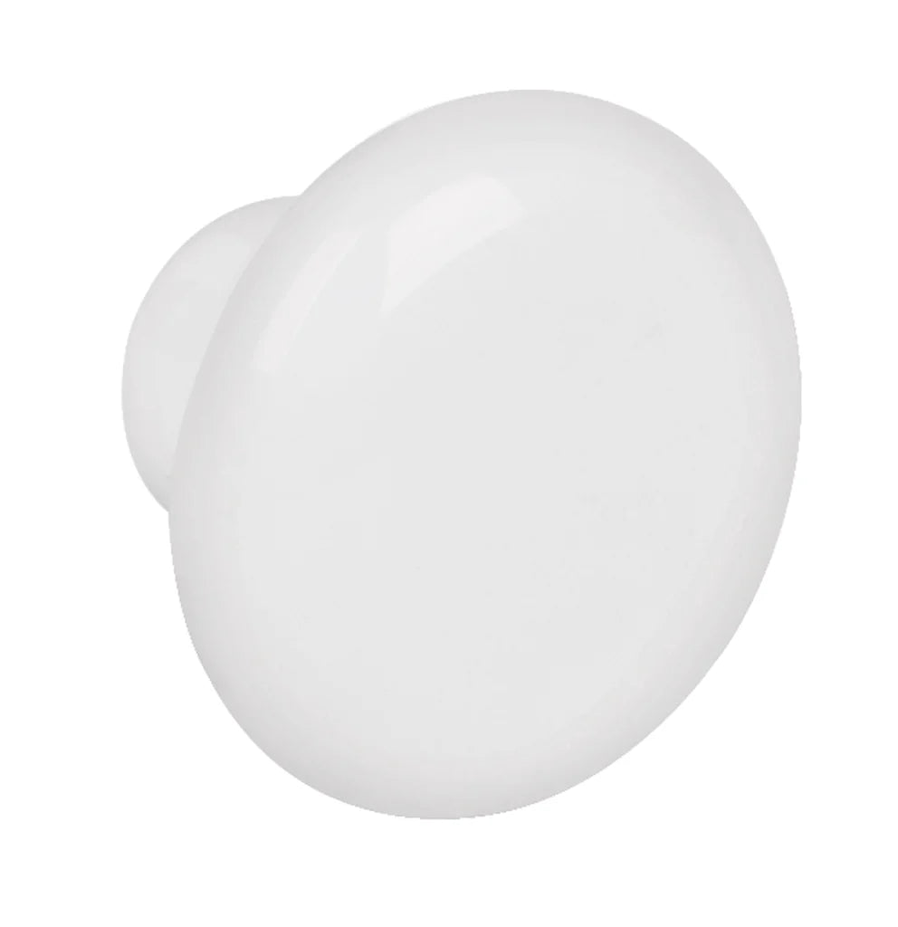Tirador boton ceramica Blanco D:33mm Hermex Per-B