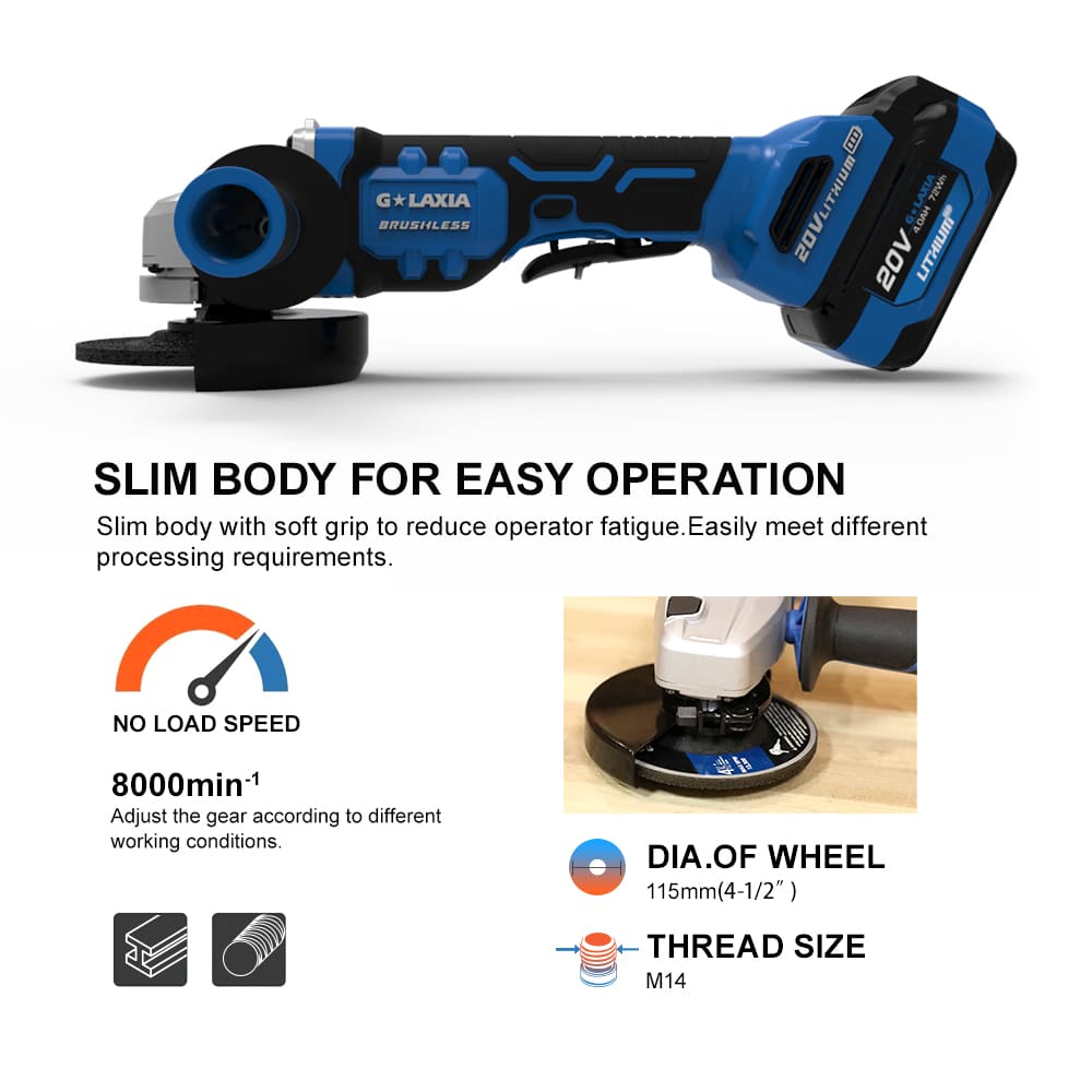 Amoladora Brushless 20v 115mm Galaxia (Solo Herramienta)