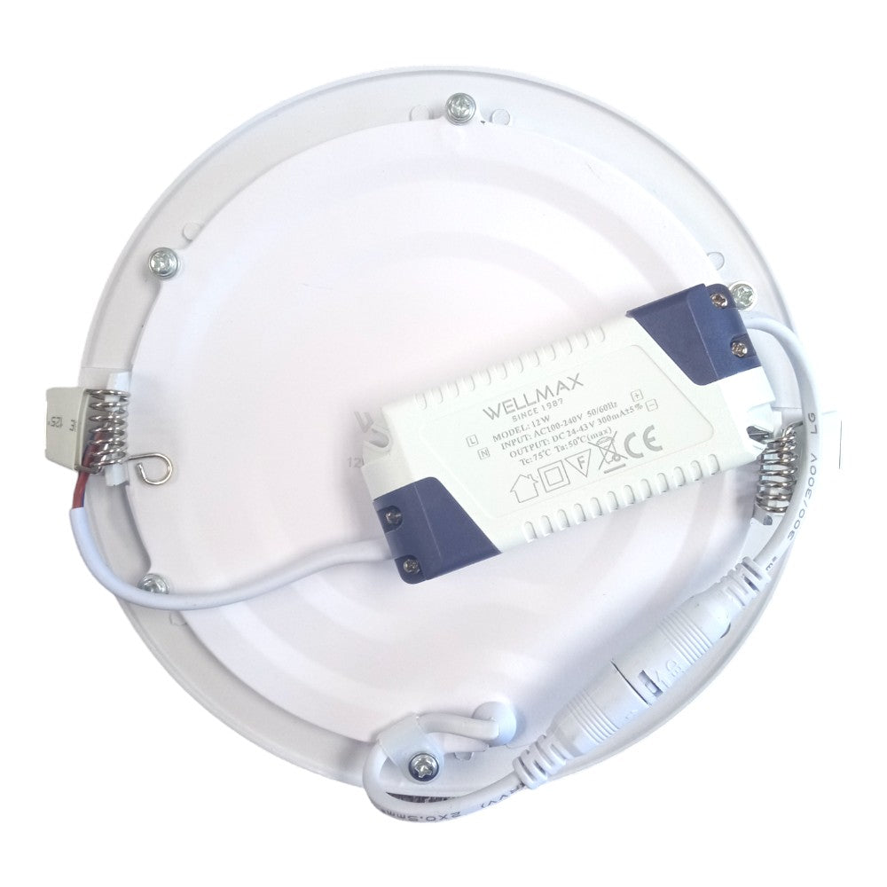 Panel LED Embutir Redondo 12w(780Lúm)D:17cm Calido Wellmax