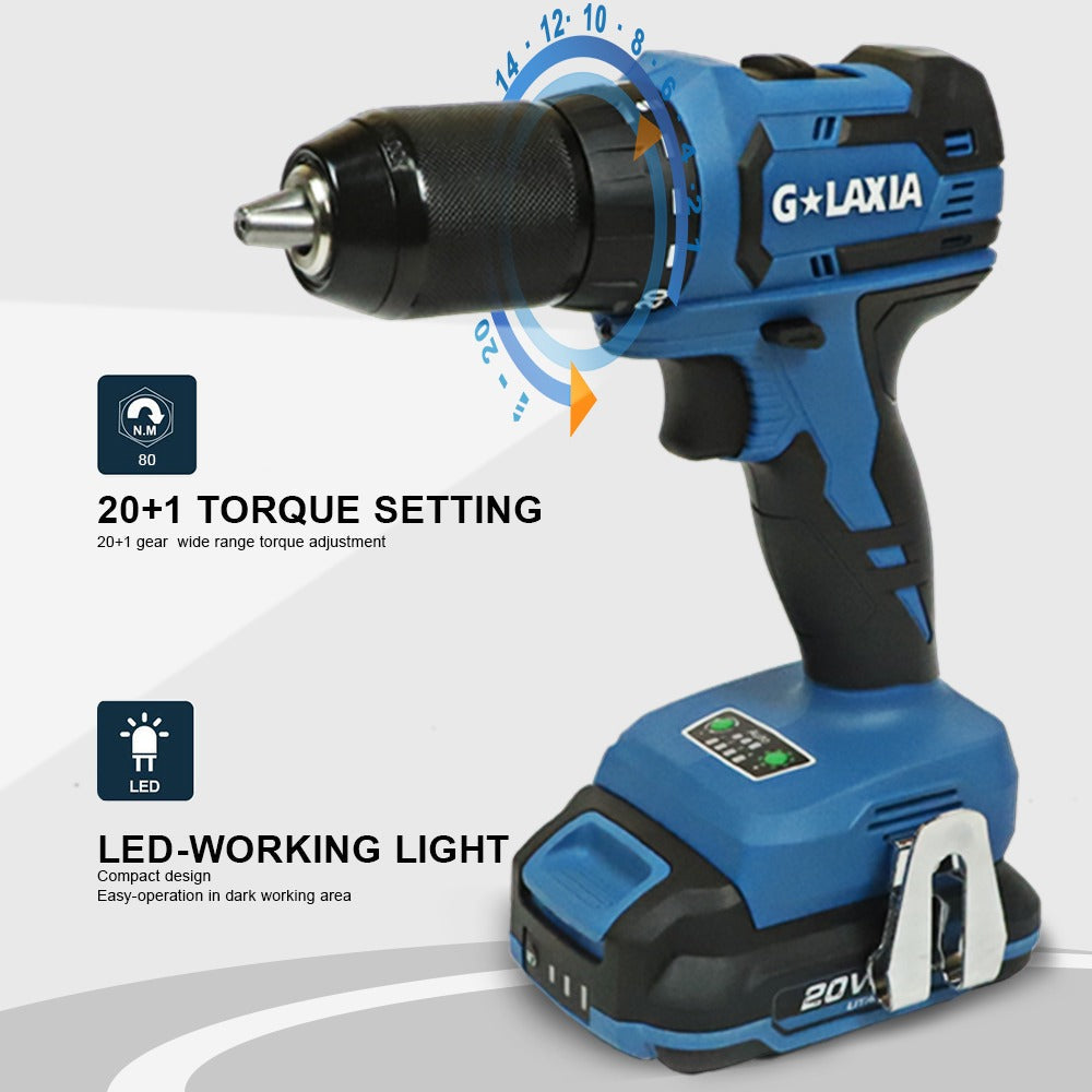 Taladro Atornillador Brushless 40Nm 20V (1 Bat-2Ah Carg 2Ah)