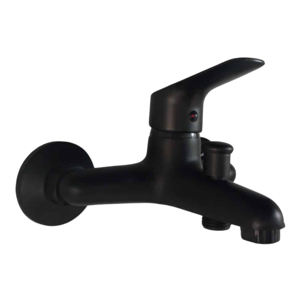 Monocomando Bañera Plano con Transf Negro 35mm Wico (54302)