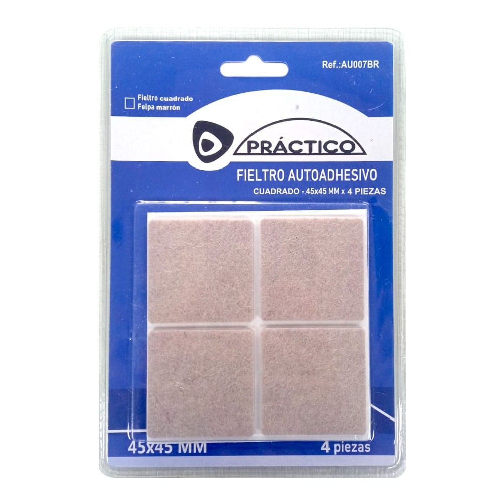 Protector de muebles fieltro. Beige. Cuadrado 45x45mm 4 pcs.