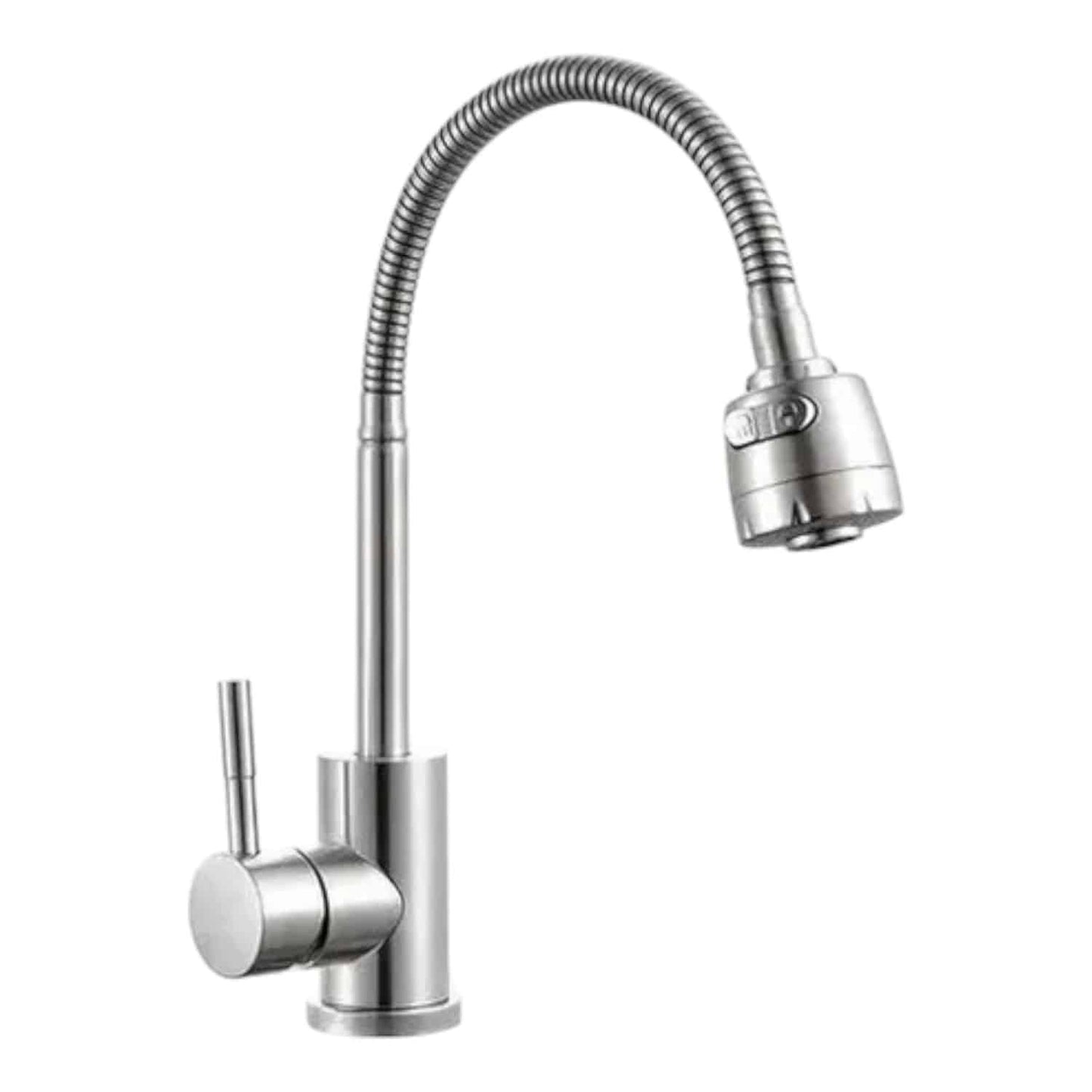 Monocomando Pico Flexible Mesada Palito Acero Inox. Koen