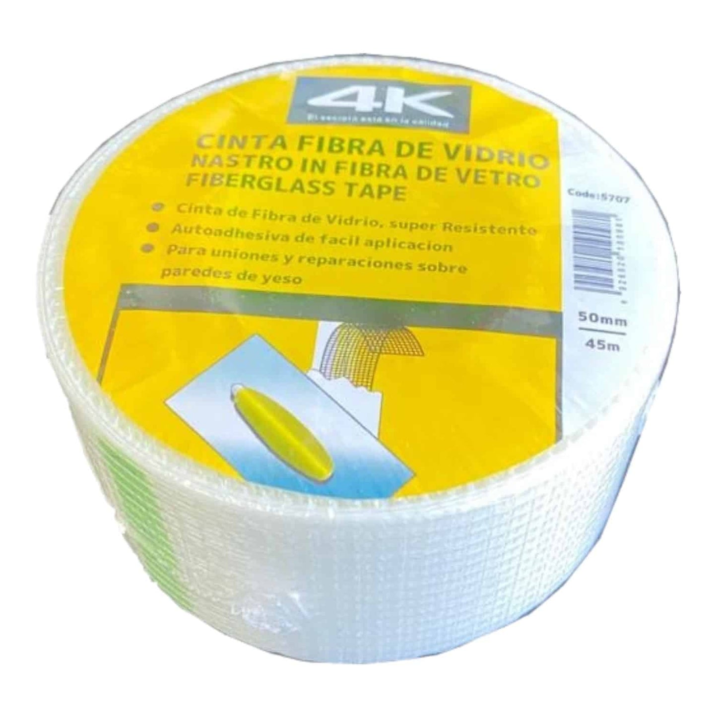 Cinta Fibra de Vidrio para Yeso 5cm x 45mts.