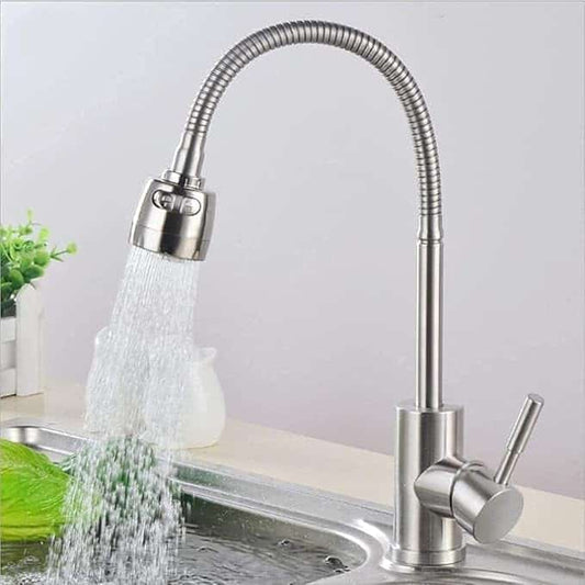 Monocomando Pico Flexible Mesada Palito Acero Inox. Koen