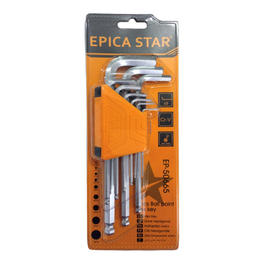 Set llaves Allen hexagonal con encastre bola 9pcs