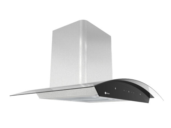 Campana 90cm Digital Terhan Vidrio Templado Curvo Y Acero Inox