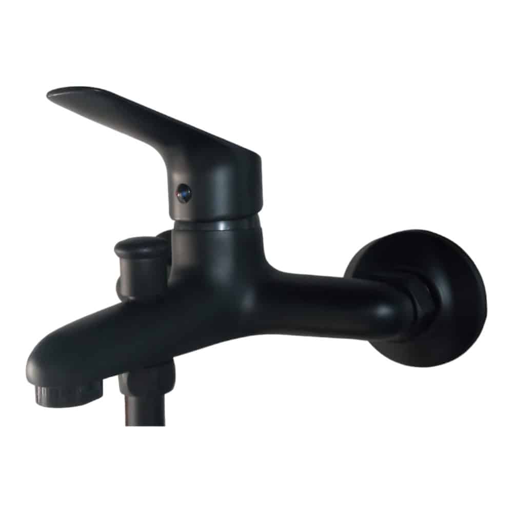 Monocomando Bañera Plano con Transf Negro 35mm Wico (54302)