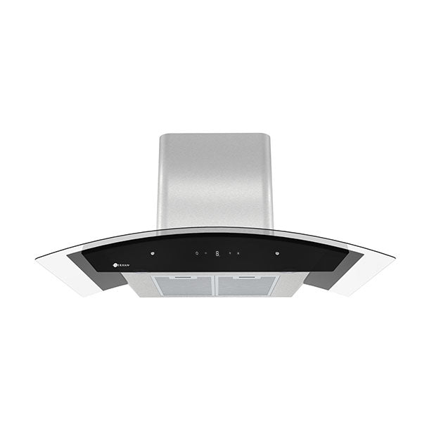 Campana 90cm Digital Terhan Vidrio Templado Curvo Y Acero Inox