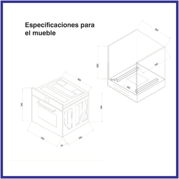 Horno de Empotrar a Gas Vidrio Templado Negro