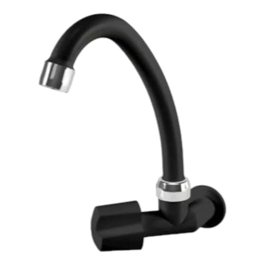 Grifo Canilla Cocina de Pared Pico Alto Negro/Cromado Duda