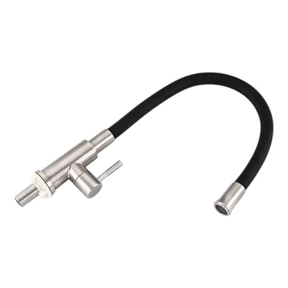 Monocomando Pico Flexible Cocina Negro Acero Inox. Koen