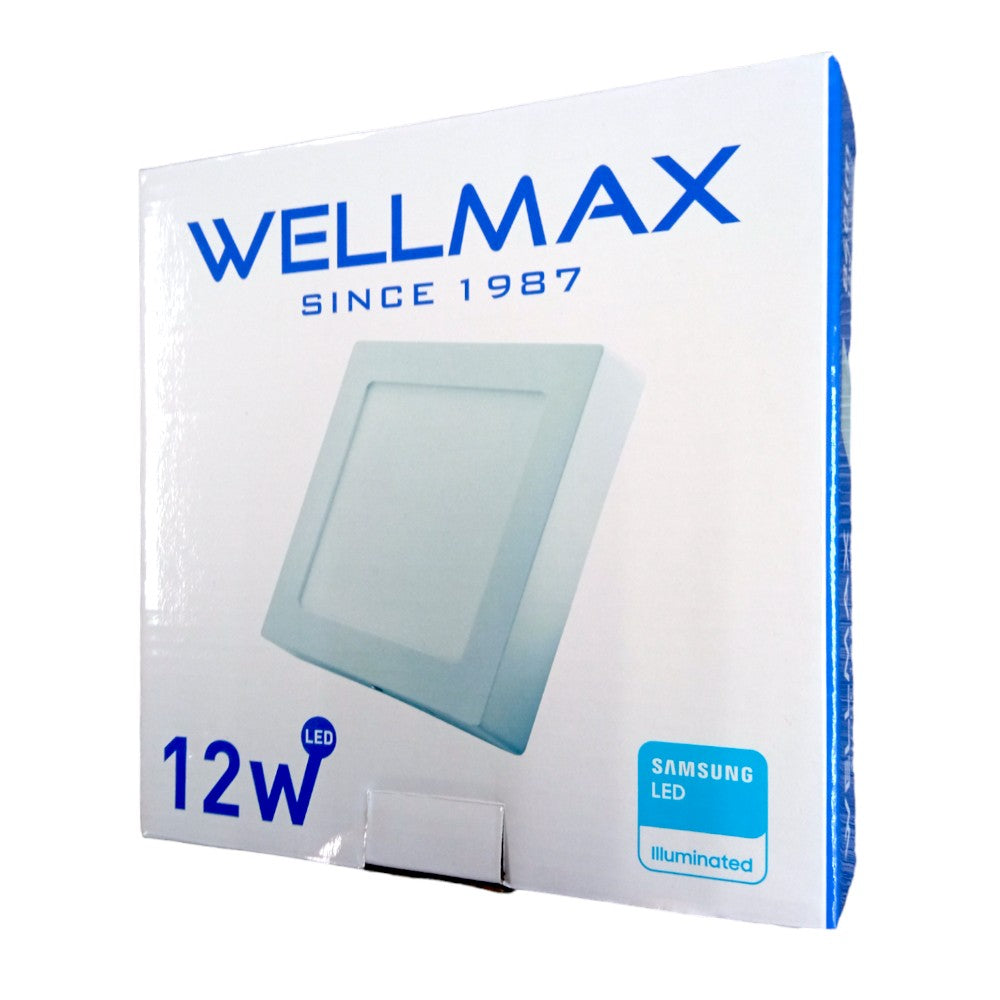Panel LED Cuadrado 12w(840Lúm)L:17cm Calido Wellmax