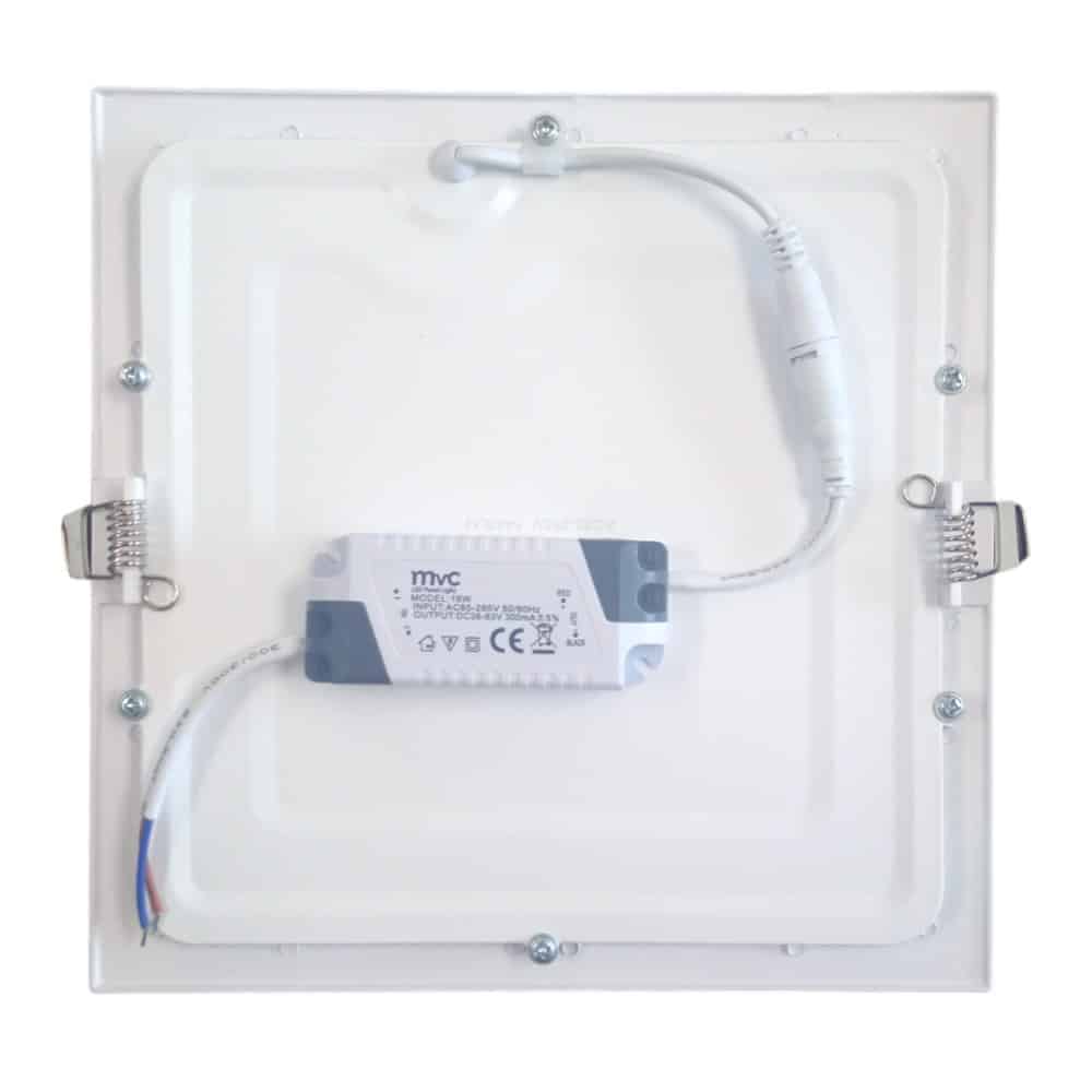 Plafon Embutir 18W Cuadrado 22,5cm Luz Fria