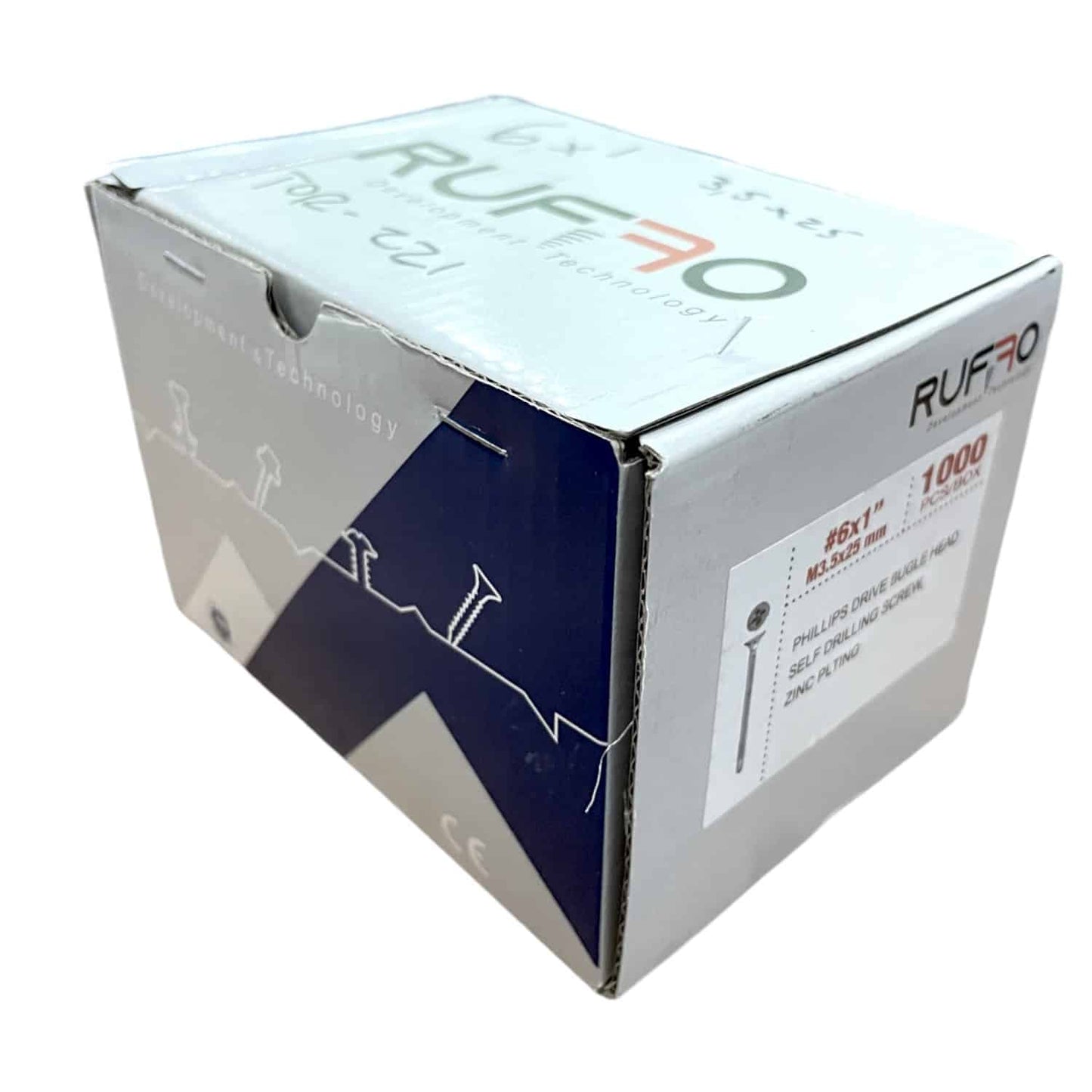 T2 Punta Mecha Cabeza Fresada 6 x 1¨ (3,5x25mm) Caja 1000 U