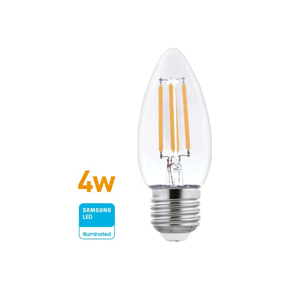 Lámpara Led 4W Filamento Vela (equi 45w) E27 Calida Wellmax