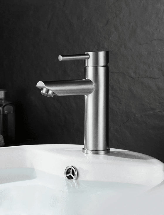 Monocomando Lavatorio 9cm 90° Palito Acero Inox. Koen