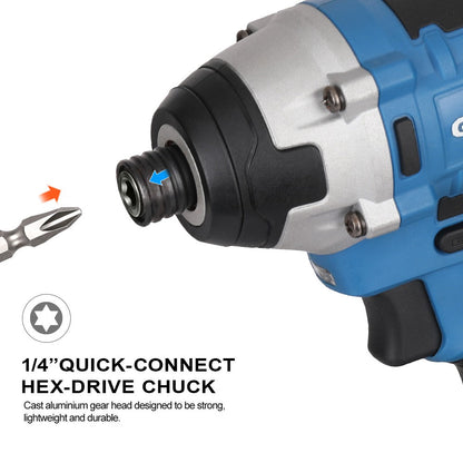 Atornillador Impacto Brushless 200Nm – (1Bat y Carg 2Ah)