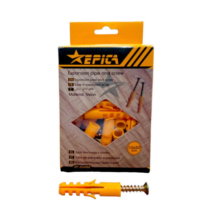 Caja Taco y Tornillo 10x50mm 50 Unidades