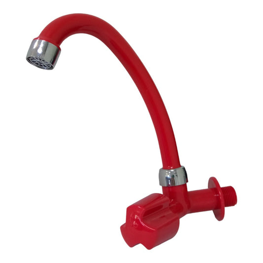 Grifo Canilla Cocina de Pared Pico Alto Roja/Cromado Duda
