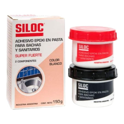 Siloc Epoxi en pasta Blanca Pega Bachas 150g
