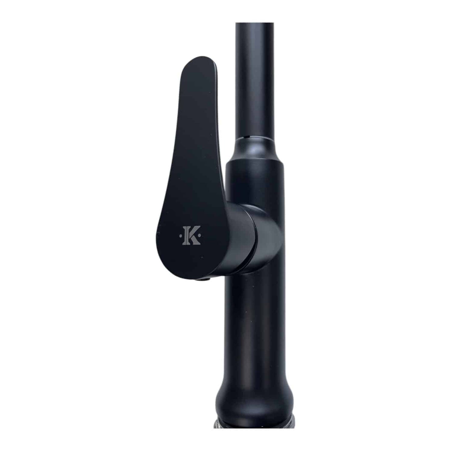 Monocomando Pico Extensible Mesada Acero Inox. Negro. Koen