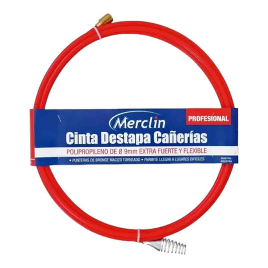 Cinta destapa Cañería de Polipro 9mmX10mts. Merclin.
