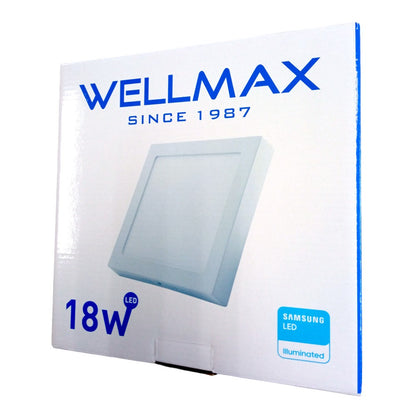 Panel LED Cuadrado 18w(1250Lúm)L:22cm Calido Wellmax