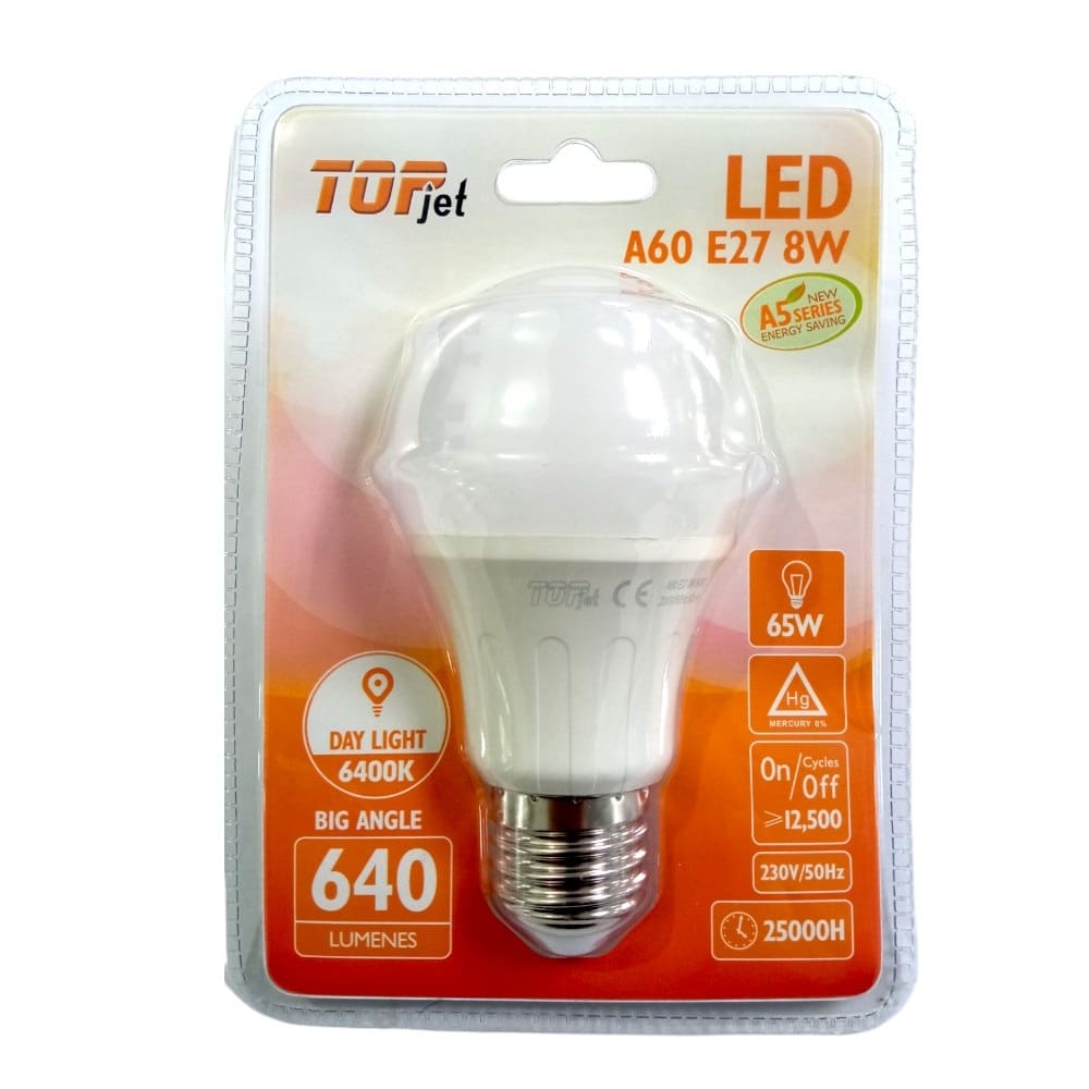 Lampara Led 8W (equi. 60w) E27 Luz Calida