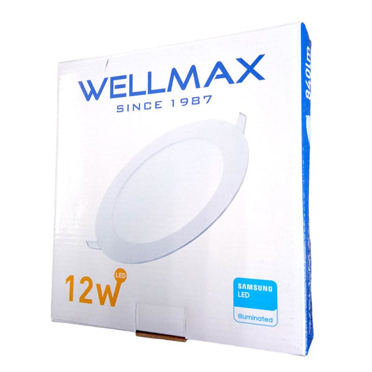 Panel LED Embutir Redondo 12w(780Lúm)D:17cm Calido Wellmax