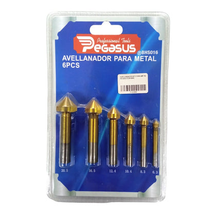 Avellanador 6Pz Para Metal Pegasus Bhs016