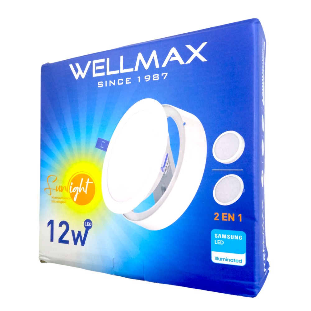 Panel Led 2en1 Redondo 12W D:17cm Frio Wellmax/Samsung