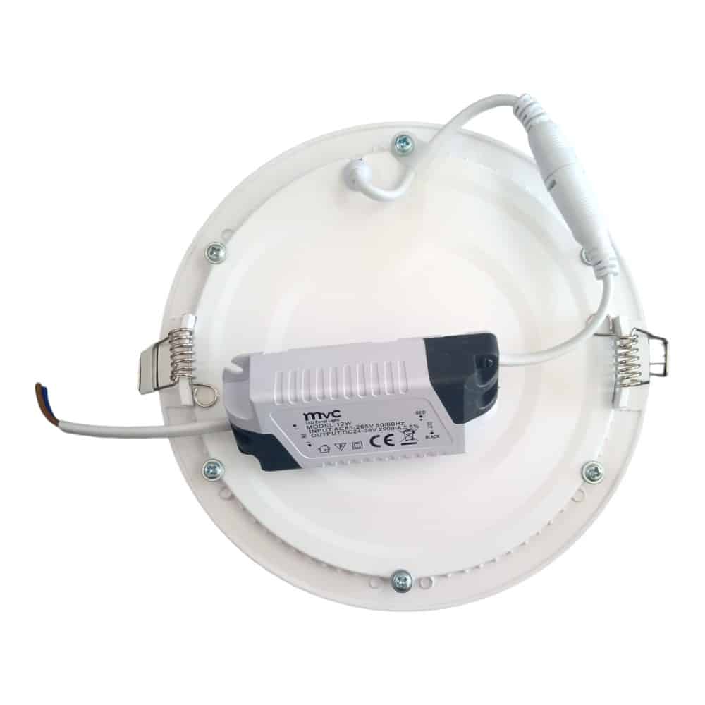Plafon Embutir 12W Redondo 17,4cm Luz Calida