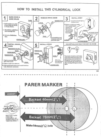 Cerradura pomo Plateada Caja SS-PS Ciega (s/llave) 4k