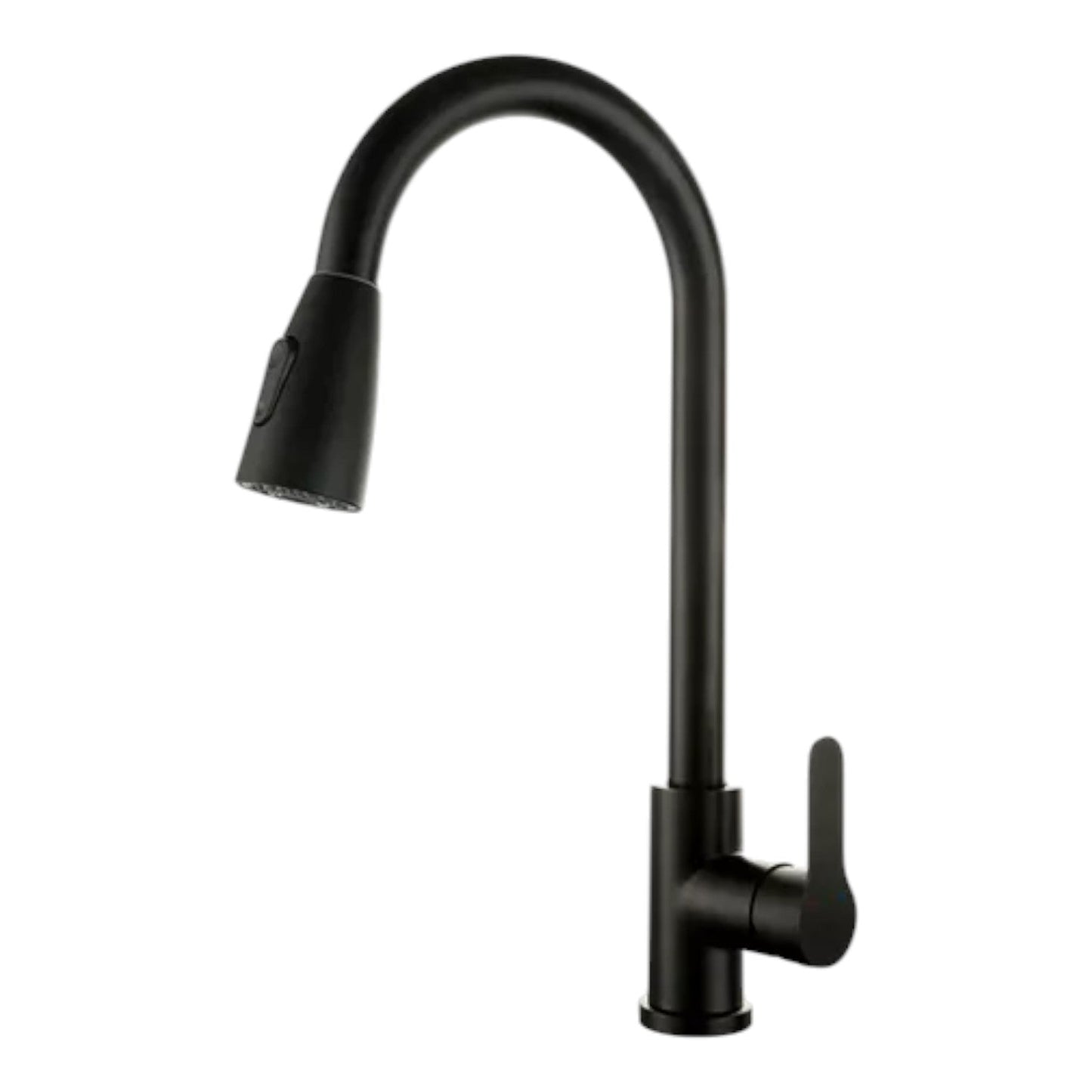 Monocomando Pico Extensible Mesada Acero Inox. Negro. Koen