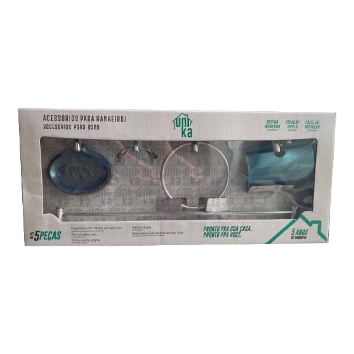 Accesorios de Baño 5 piezas en Acero Inox Unika