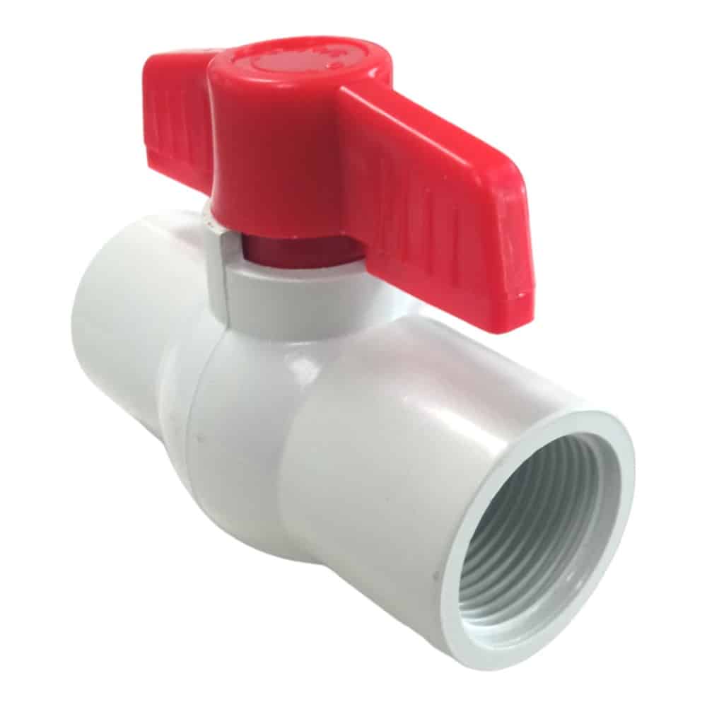 Llave de Paso Roscable 1/2¨ PVC Manija Roja