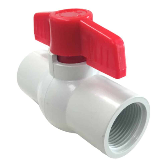 Llave de Paso Roscable 1/2¨ PVC Manija Roja