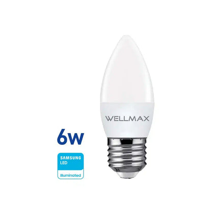 Lampara 6W (equi 45w) Vela Fria E27 Wellmax/Samsung