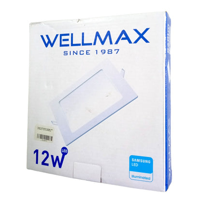 Panel LED Embutir Cuadrado 12w(780Lúm)L:17cm Calido Wellmax