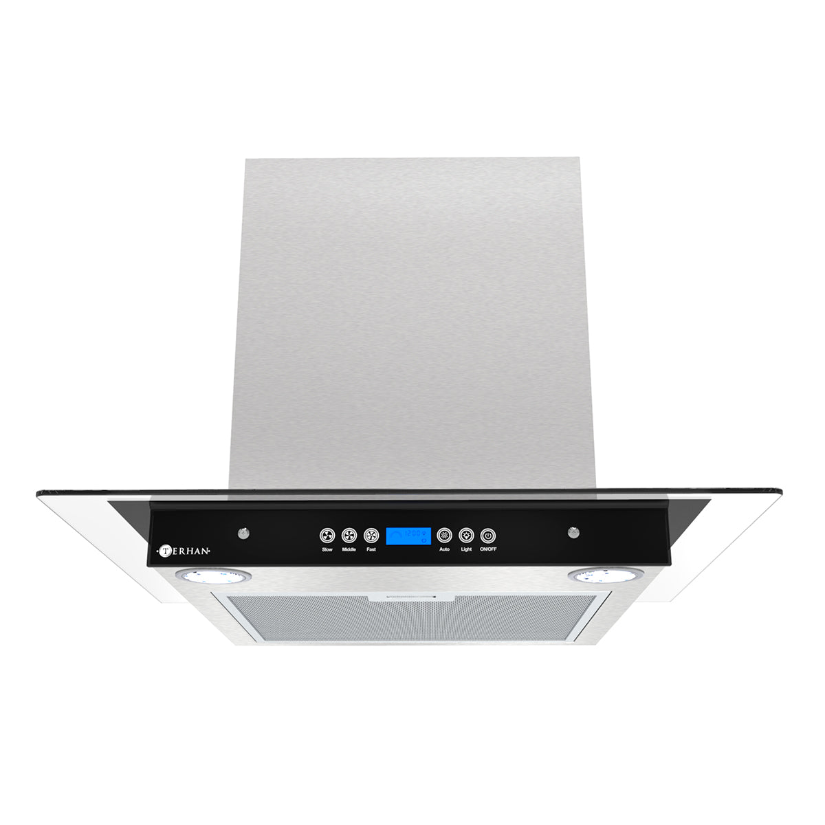 Campana Digital Vidrio Templado Plano Y Acero Inox 60 Cm Terhan