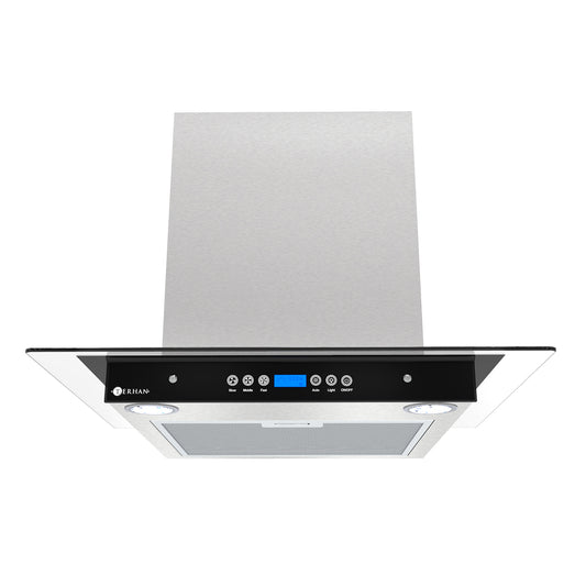 Campana Digital Vidrio Templado Plano Y Acero Inox 60 Cm Terhan