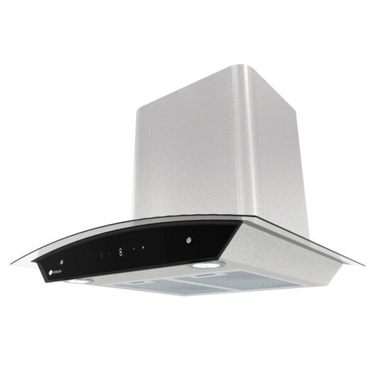 Campana Digital Terhan Vidrio Templado Curvo Y Acero Inox 60 CmÂ