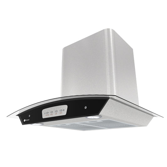Campana Botones Terhan Vidrio Templado Curvo Y Acero Inox 60 CmÂ